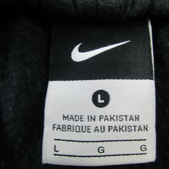 Nike Jogger Mens Large Black Fleece Lined Sports Pants Swoosh Logo Drawstring - Picture 7 of 7